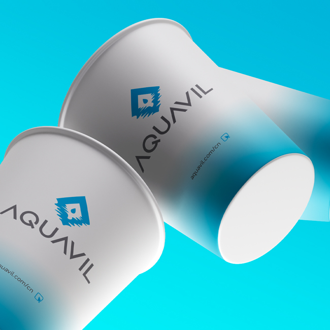 AQUAVIL净水器品牌logo设计，品牌VI设计，品牌形象升级